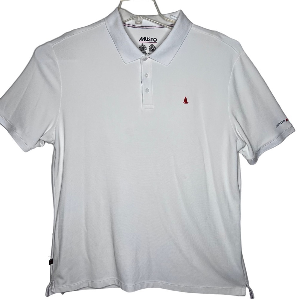 Musto Mens White Evo Pro Lite Polo Shirt Big Tall Sz XXL UPF30 Moisture Wicking